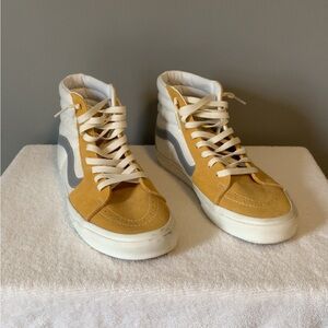 Vans High-Top Sneakers in Mustard and White